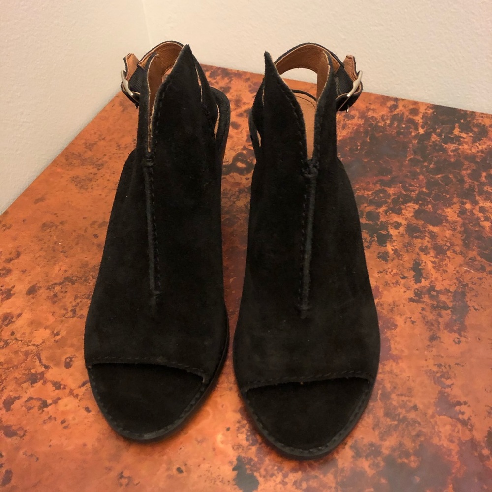 New! FRYE-Courtney booties open toe suede Size 8 - Picture 2 of 6
